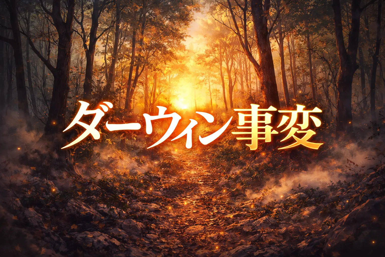 ダーウィン事変第11話で森へ消えたチャーリーをイメージしたアイキャッチ画像