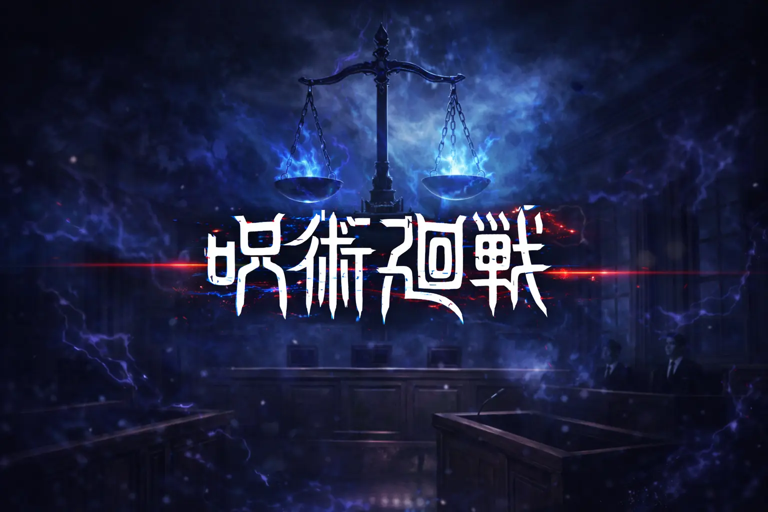 呪術廻戦の日車の裁判と領域展開を表現した呪いの天秤アイキャッチ