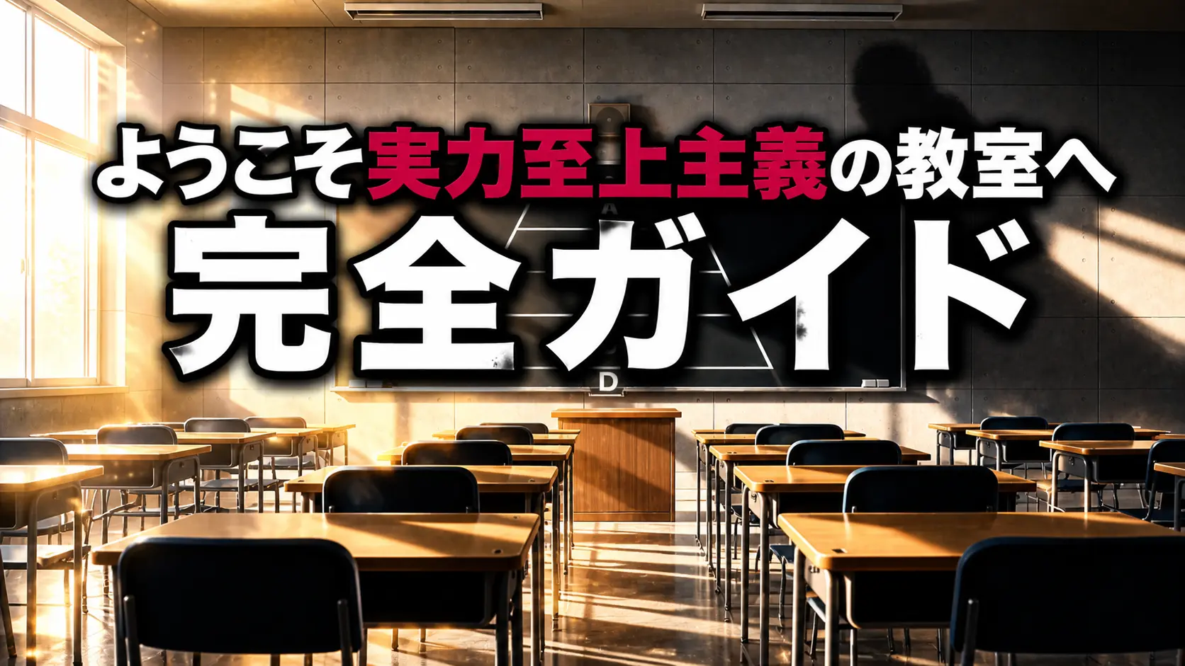 クラス順位を俯瞰で示し影が支配構造を表現するアイキャッチ